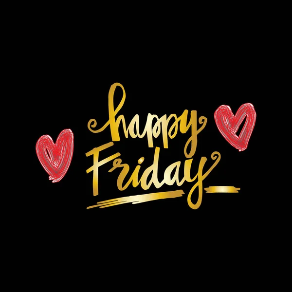 Happy Friday Handschrift Positives Zitat — Stockfoto