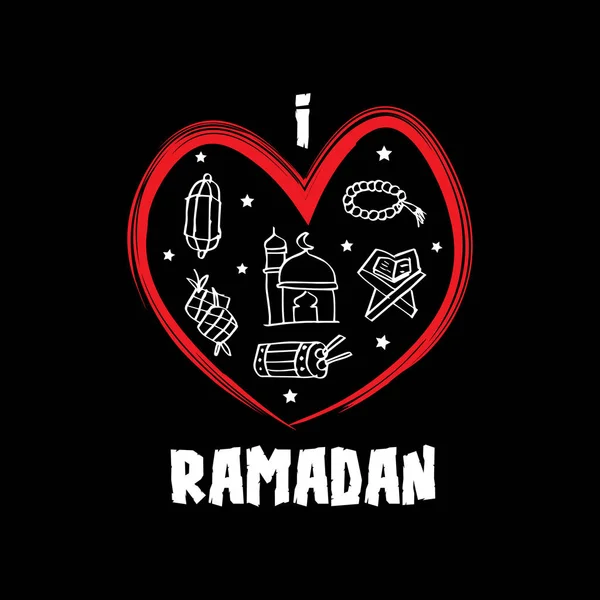 Ich Liebe Ramadan Grußkarte — Stockfoto