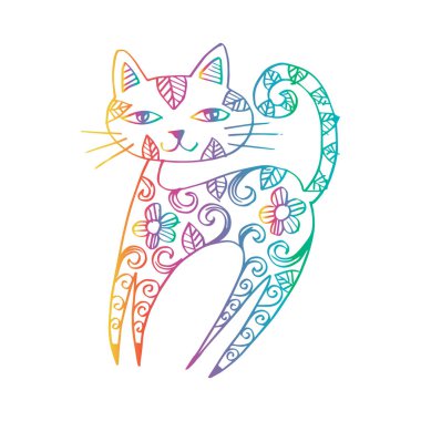 Şirin kedi doodle anahat