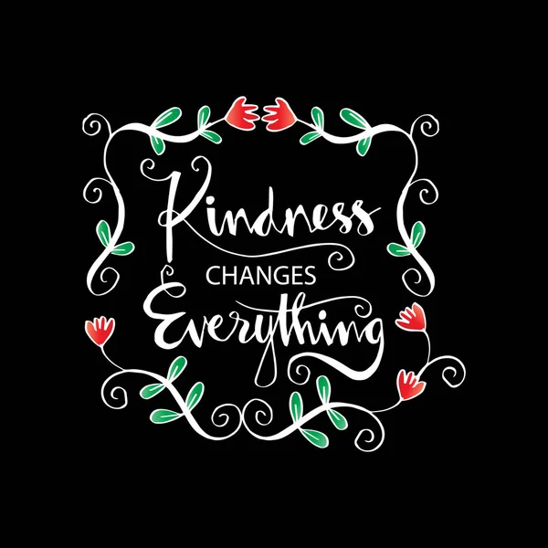 Kindness changes everything. Inspirational quote.
