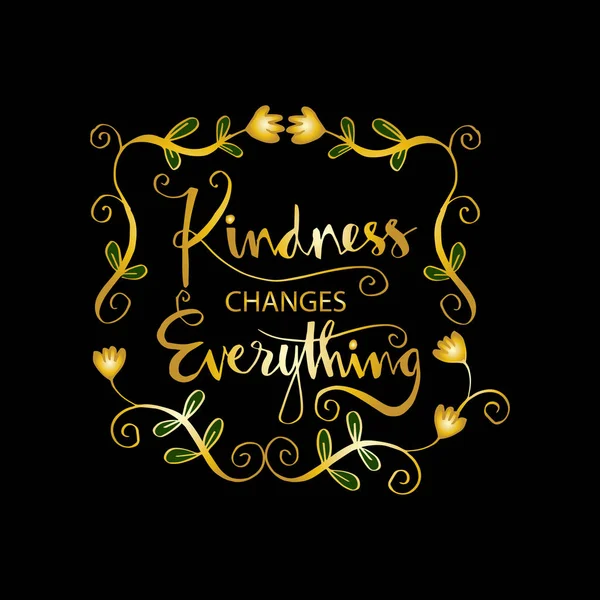 Kindness changes everything. Inspirational quote.