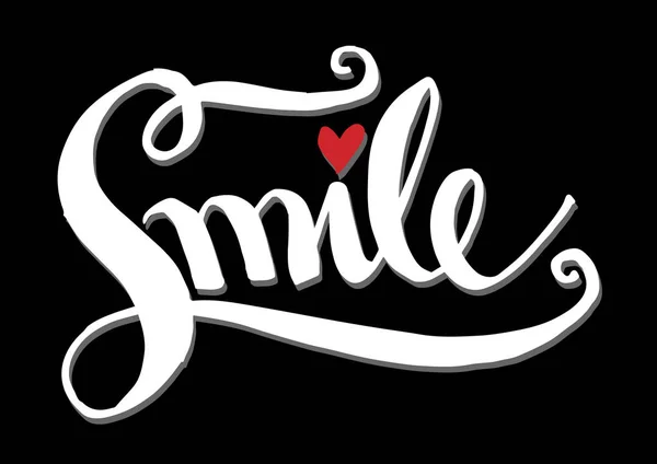 微笑手刻字书法 — 图库照片