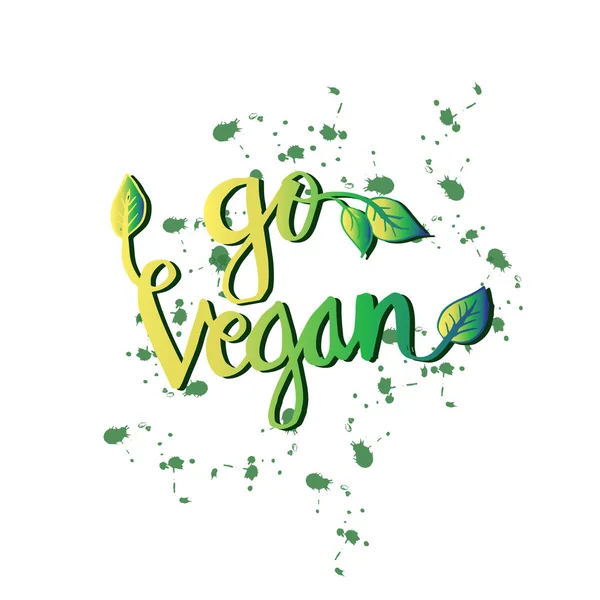 Vegan Hand Belettering Typografie Gaan — Stockfoto