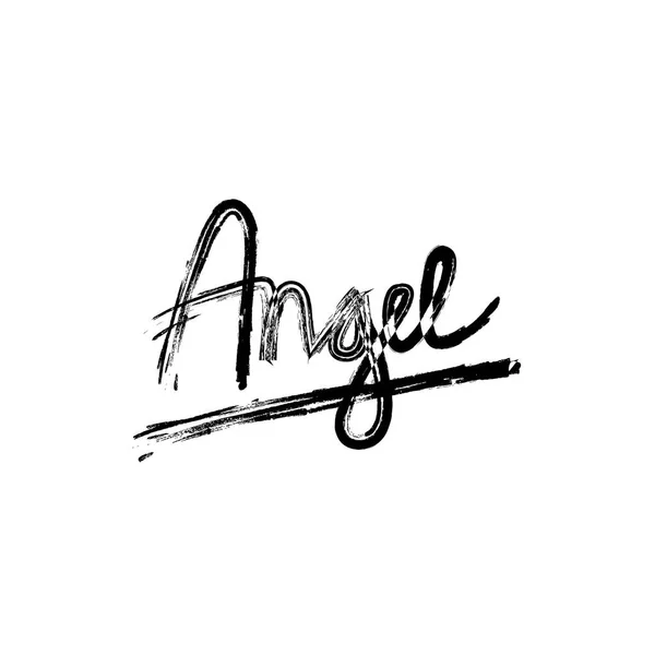 Angel Caligrafia Desenhada Mão Letras Escova Moderna — Fotografia de Stock