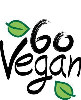 Vegan fırça git yazı el.