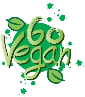 Vegan fırça git yazı el.