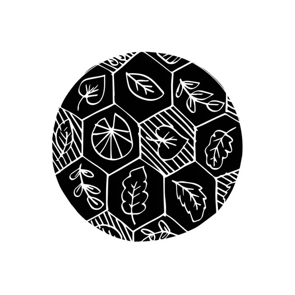 Doodle futbol arka plan ile yapraklar.