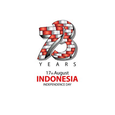 73 yıl Endonezya bağımsızlık günü logosu kavramı