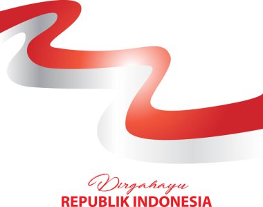Poster Endonezya bağımsızlık günü festivali bayrak ile.