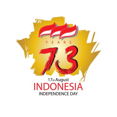17 Ağustos. Endonezya bağımsızlık günü tebrik kartı. Vektör çizim