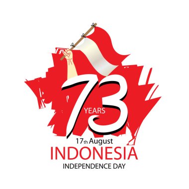 17 Ağustos. Endonezya bağımsızlık günü tebrik kartı. Vektör çizim