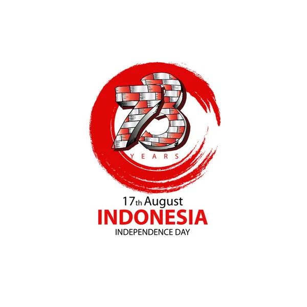 Tahun Hari Kemerdekaan Indonesia Logo Konsep — Stok Foto