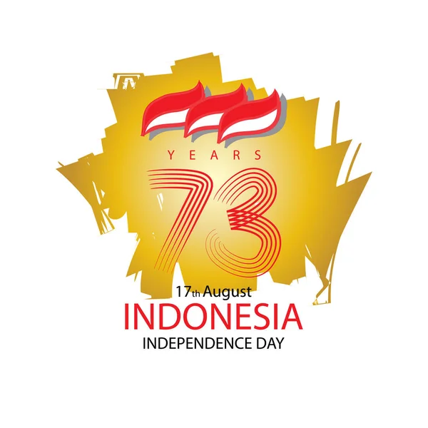 17 August. Indonesia Independence Day greeting card. Vector illustration