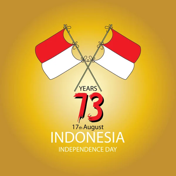 Août Carte Vœux Jour Indépendance Indonésie Illustration Vectorielle — Photo