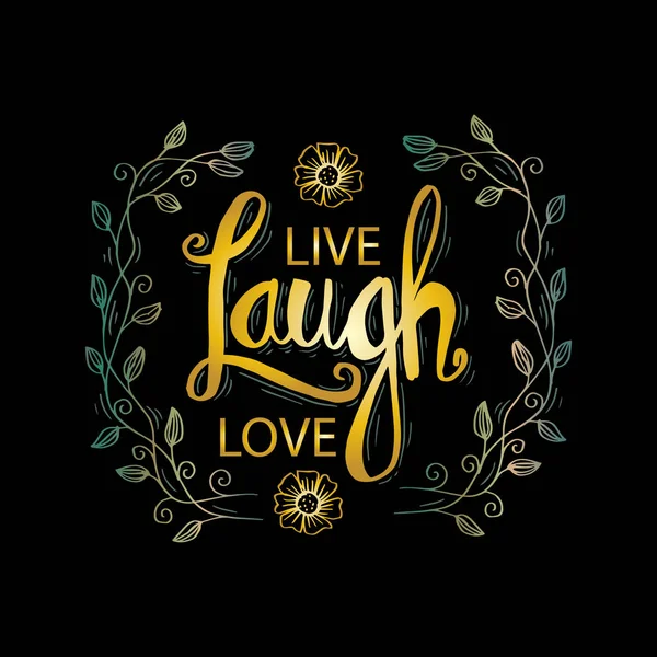 Elle çizilmiş tipografi poster canlı gülmek aşk. İnspirational alıntı.