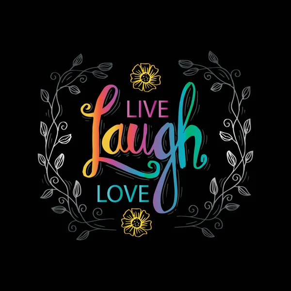 Elle çizilmiş tipografi poster canlı gülmek aşk. İnspirational alıntı.
