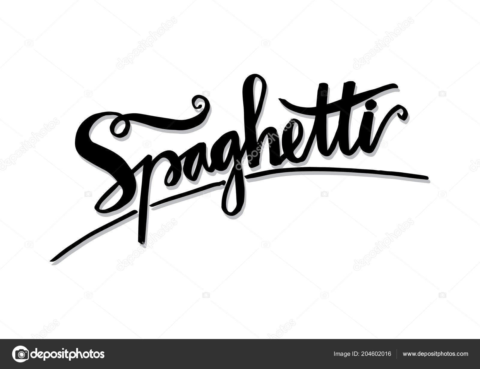 Spaghetti Word Hand Lettering Typography Stock Photo by ©Handini 204602016