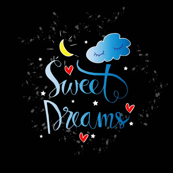 Sweet Dreams Calligraphy Design Hand Drawn Lettering — Stock Photo, Image
