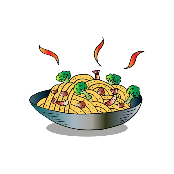 Sketchy Spaghetti Illustrazione Disegno Mano — Foto Stock