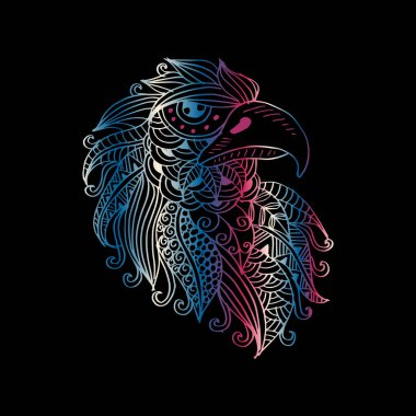 El çekilmiş Merkez kartal. El çizim şekil.