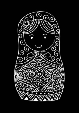  Russian doll Matrioshka eşarp doodle
