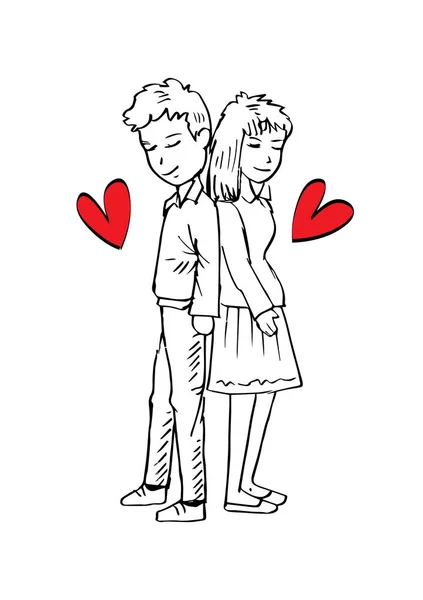 Joli Couple Illustration Dessin — Photo