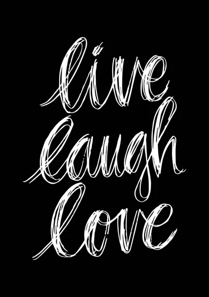 Live Smích Láska Kartu Ručně Tažené Inspirativní Citát — Stock fotografie