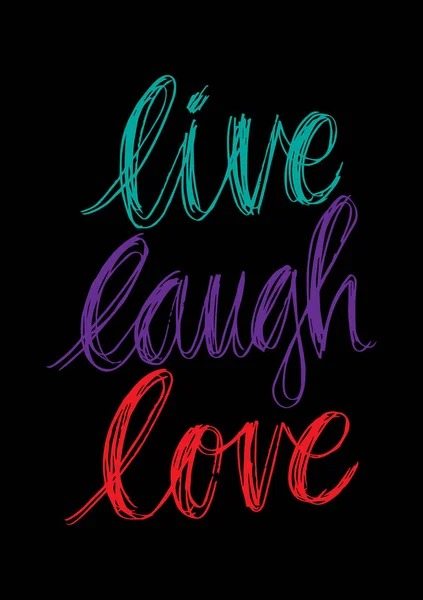 Live Smích Láska Kartu Ručně Tažené Inspirativní Citát — Stock fotografie