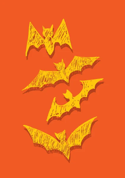 Halloween bat scary face Vector icon set