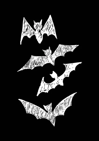 Halloween Bat Scary Face Vector Icon Set — Stock Photo, Image