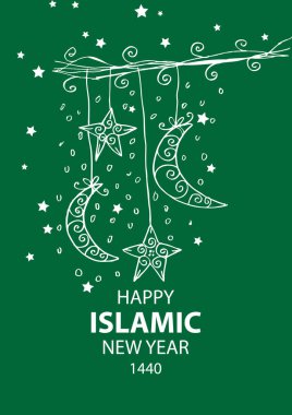 Mutlu Muharram.1440 Hicri İslam yeni yıl.