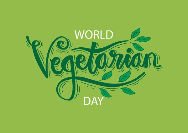 Giornata Mondiale Vegetariana Lettering — Foto Stock