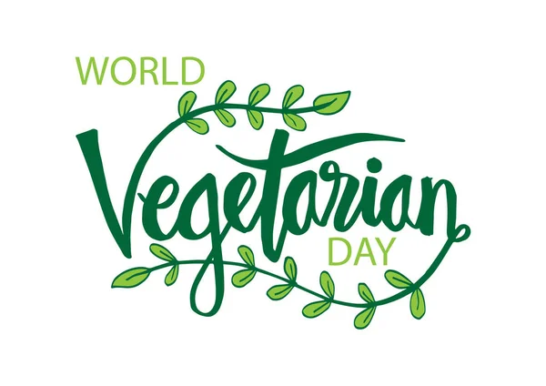 Giornata Mondiale Vegetariana Lettering — Foto Stock