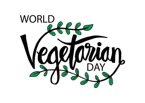 Giornata Mondiale Vegetariana Lettering — Foto Stock