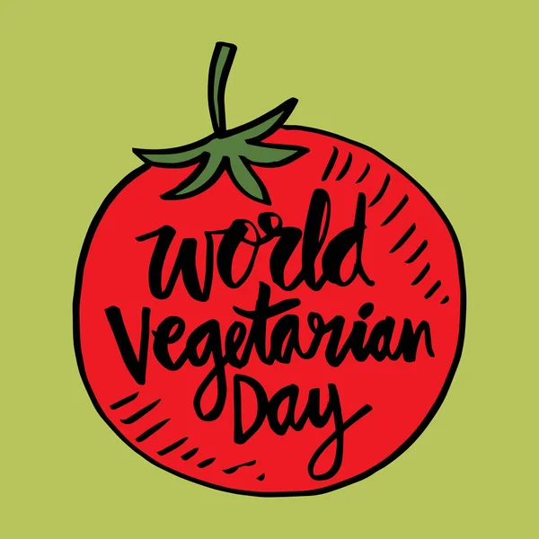 Giornata Mondiale Vegetariana Con Pomodoro — Foto Stock
