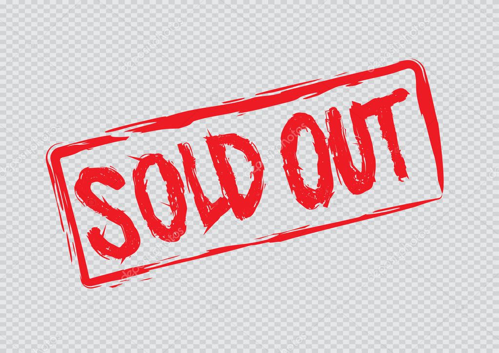 Sold Out text rubber seal stamp watermark.