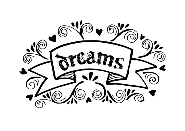 Träume Schriftzug Konzept Weißer Hintergrund — Stockfoto