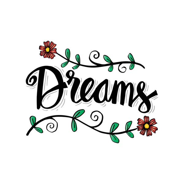 Sueños Mano Lettering Concepto —  Fotos de Stock