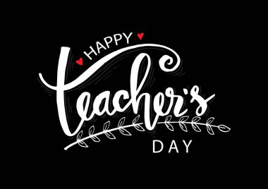Mutlu öğretmenin günü tebrik kartı.