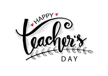 Mutlu öğretmenin günü tebrik kartı.