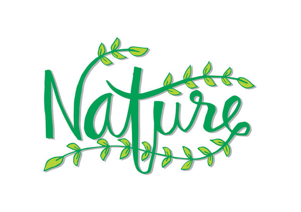 Nature hand lettering calligraphy