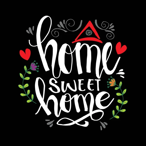 Letras Caligrafia Com Frase Inspiradora Home Sweet Home — Fotografia de Stock