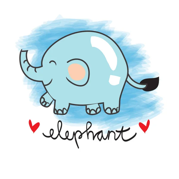Cute elephant cartoon with white background.