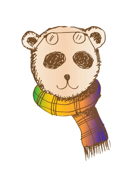 Mão Desenho Ilustração Bonito Panda — Fotografia de Stock