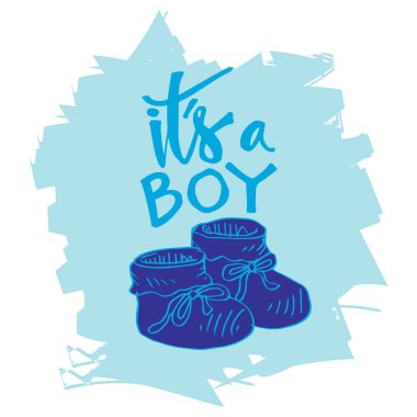 Bir çocuk, bebek duş tebrik kartı