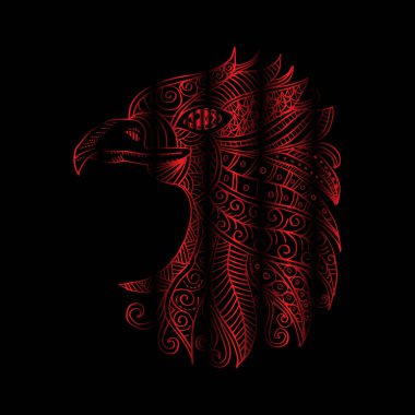 El çekilmiş Merkez kartal. El çizim şekil.