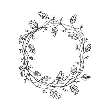 El çerçeve çizim çiçek