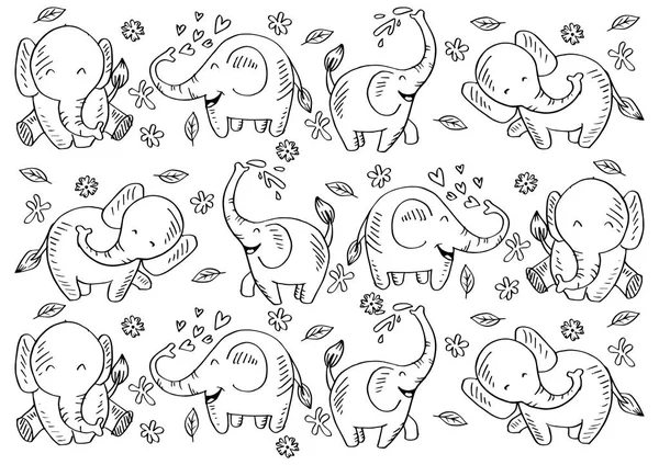 Cute Elephant pattern background