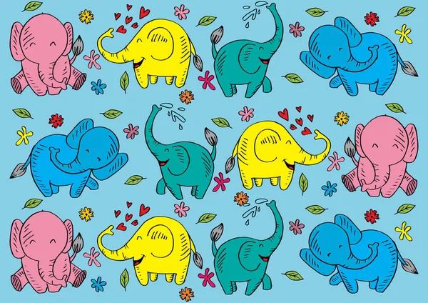Cute Elephant Pattern Background — Stock Photo, Image