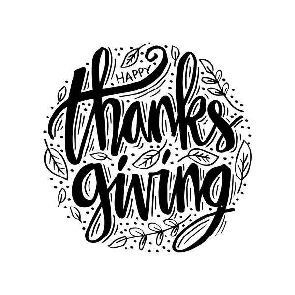 Hand Getekend Happy Thanksgiving Typografie Kalligrafie Poster — Stockfoto